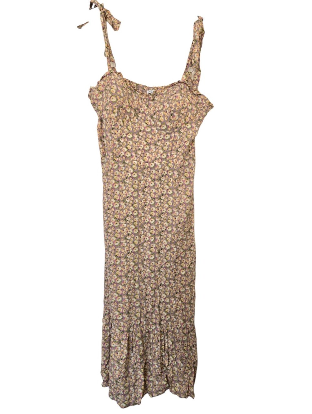🌸 AUW NWT Floral Tie Strap Maxi Dress | XL | Cottagecore Boho Prairie Sundress - Picture 2 of 7